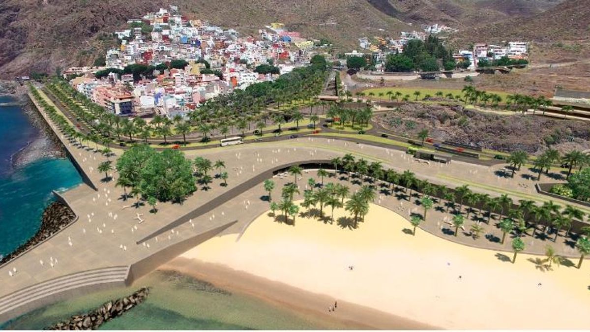 Infografía de la mejora prevista en la playa de Las Teresitas.