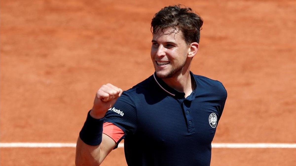 Dominic Thiem, después de su victoria de hoy frente al italiano Maro Cecchinato