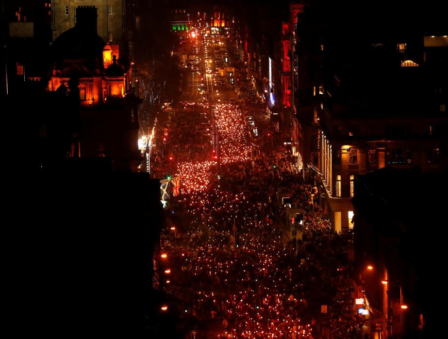 Celebración del Hogmanay (Año Nuevo)en Edimburgo.