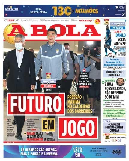 Portada A BOLA lunes 29 junio 2020