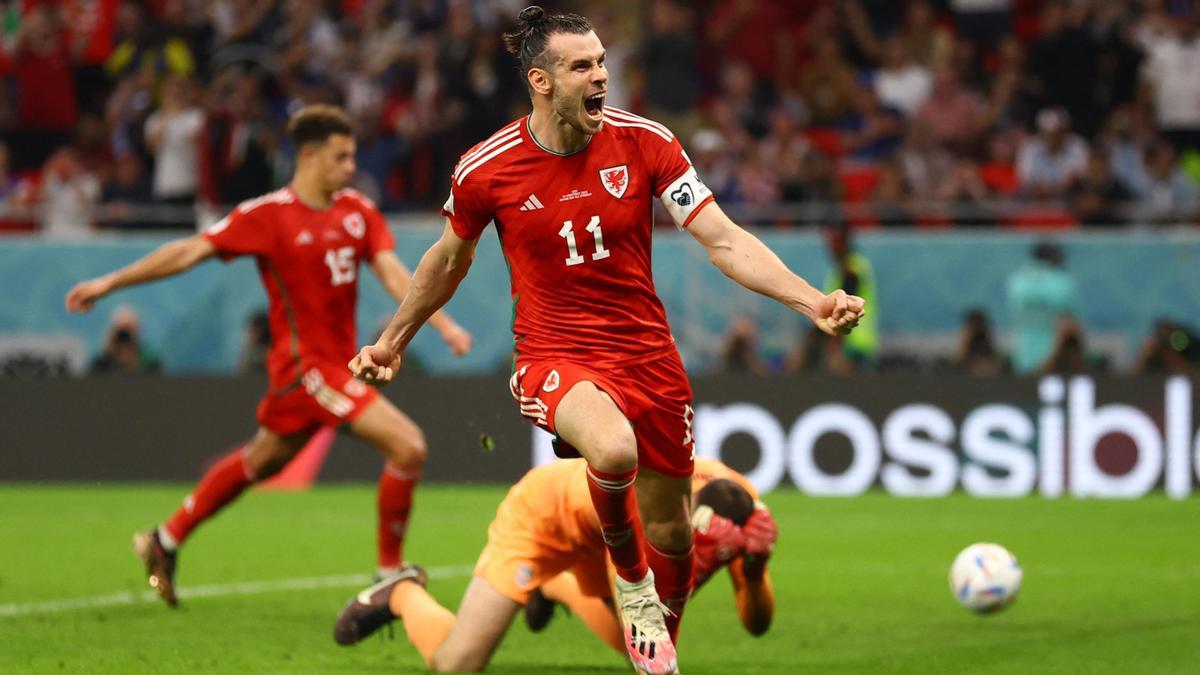 Gareth Bale celebra su gol ante EEUU.