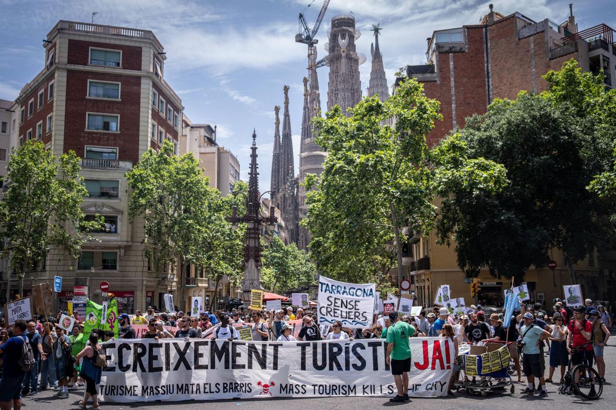 Manifestación en Barcelona por el decrecimiento turístico