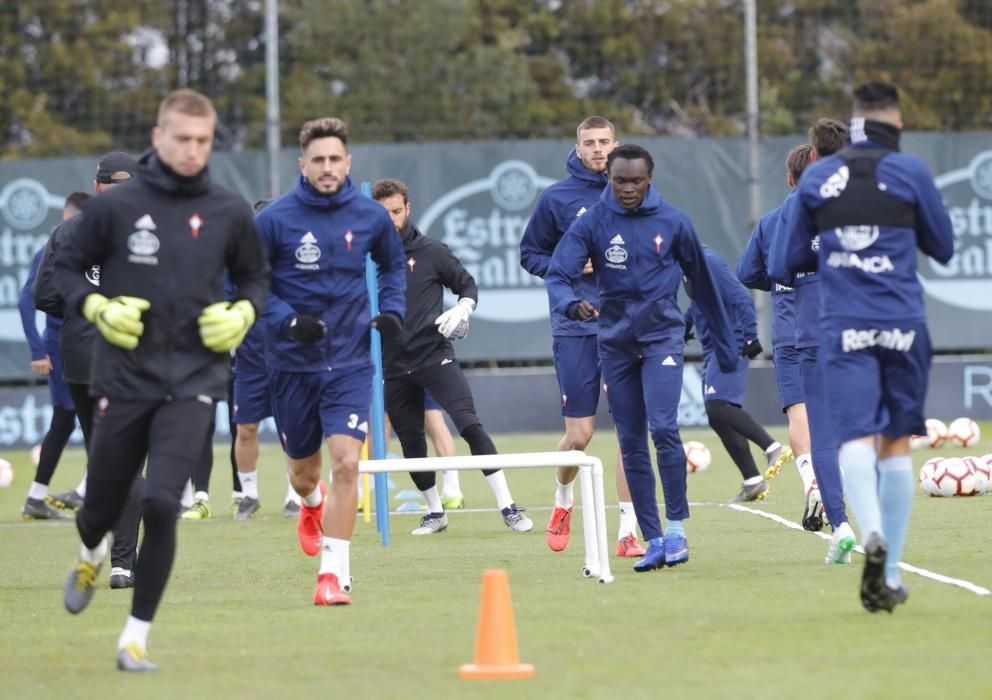 El Celta prepara con intensidad la cita crucial del domingo. // R. Grobas