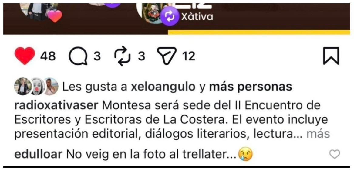 Comentario al que ha respondido el "trellater" Cerdà.