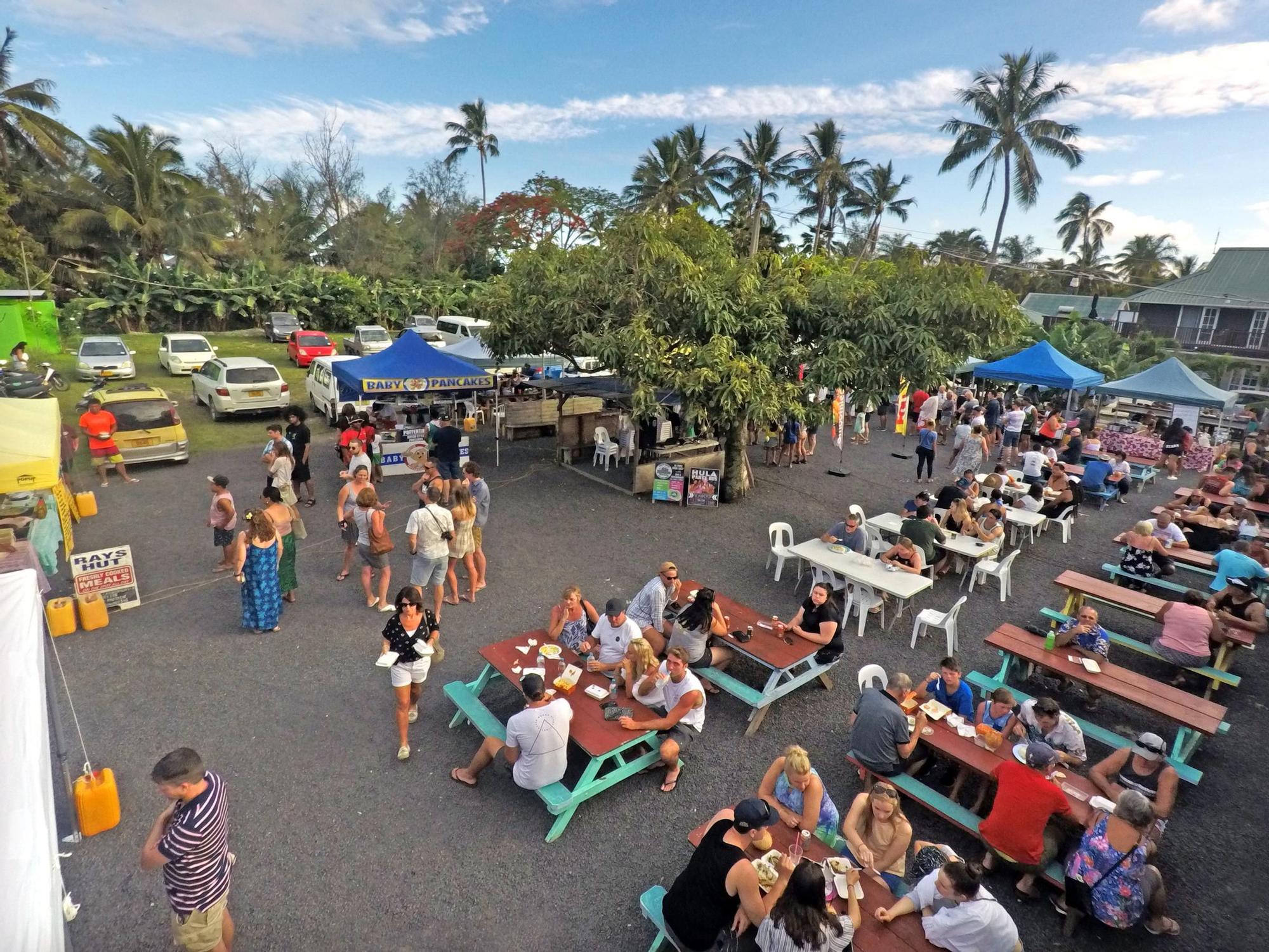 Mercados en Muri Beach, Rarotonga.
