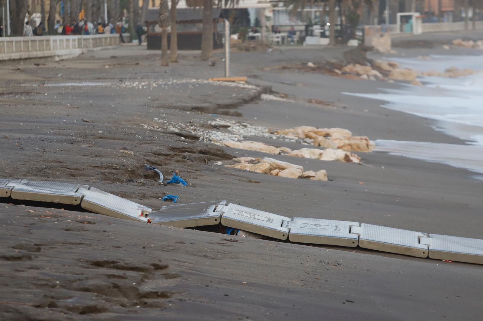 Temporal de viento y olas en la provincia de Málaga