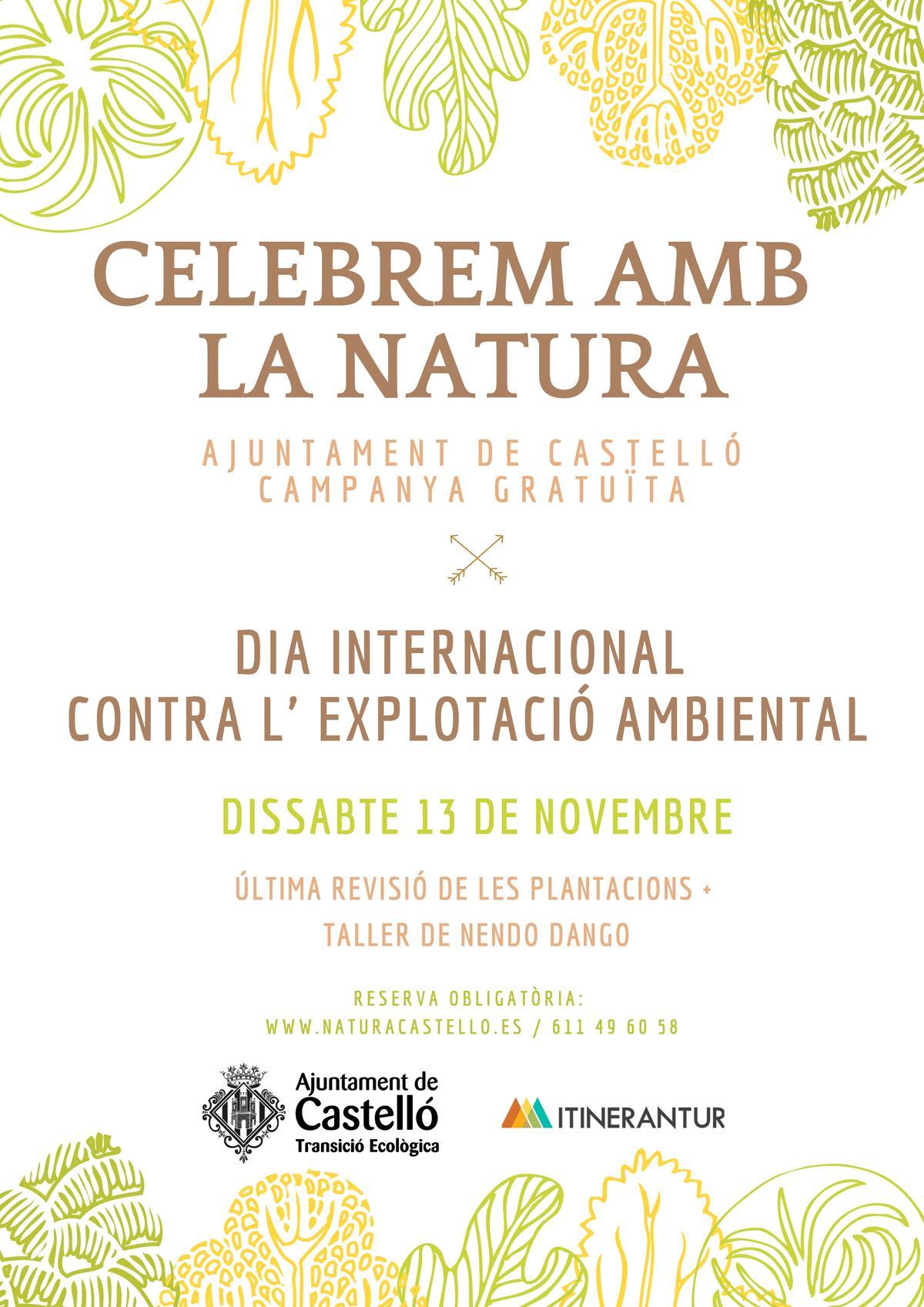 Cartel de la actividad del próximo sábado.