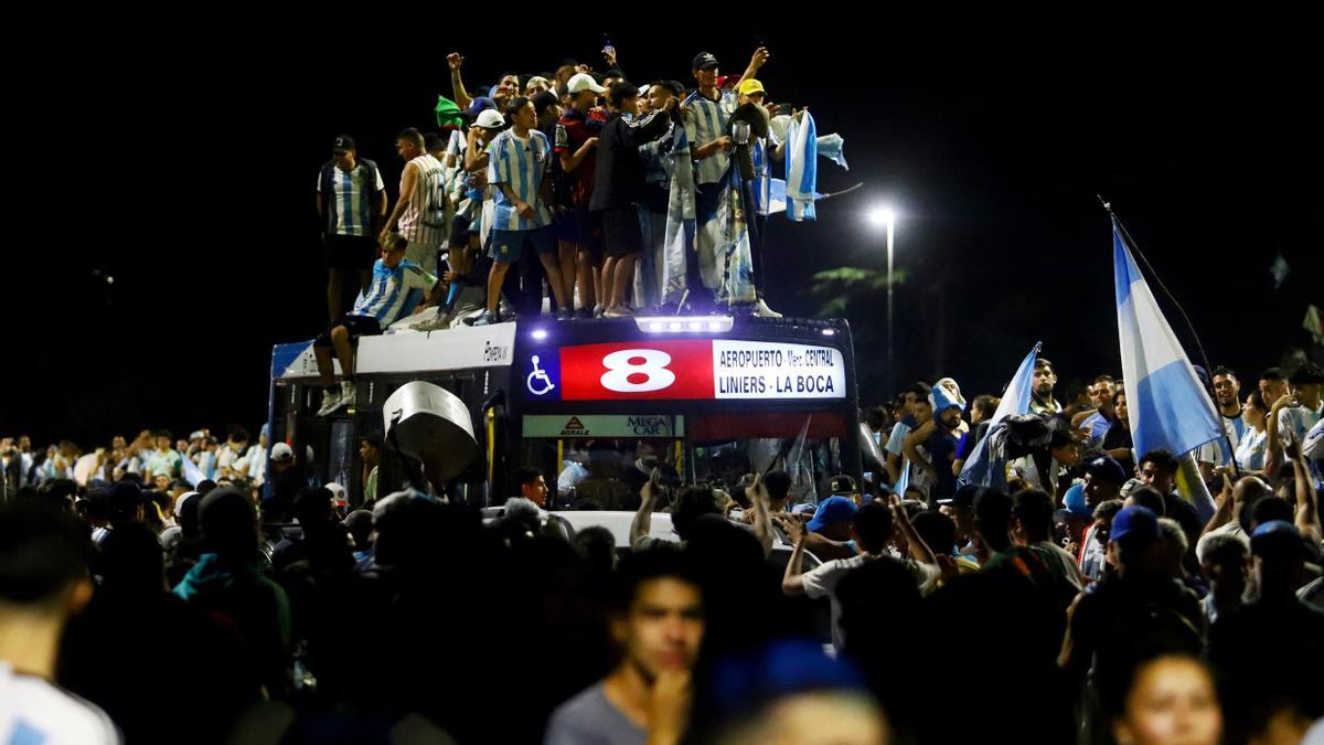 Celebración del Mundial en Buenos Aires.