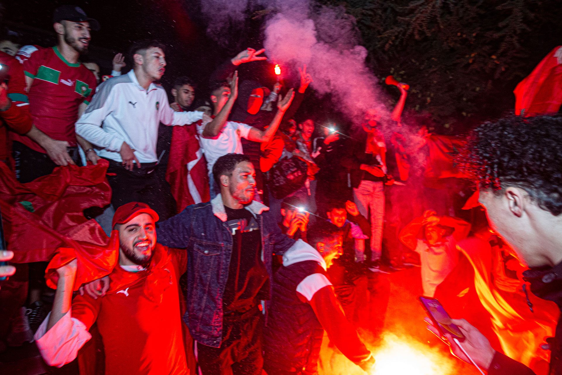 Las imágenes de la celebración en las calles de Alicante tras la victoria de Marruecos