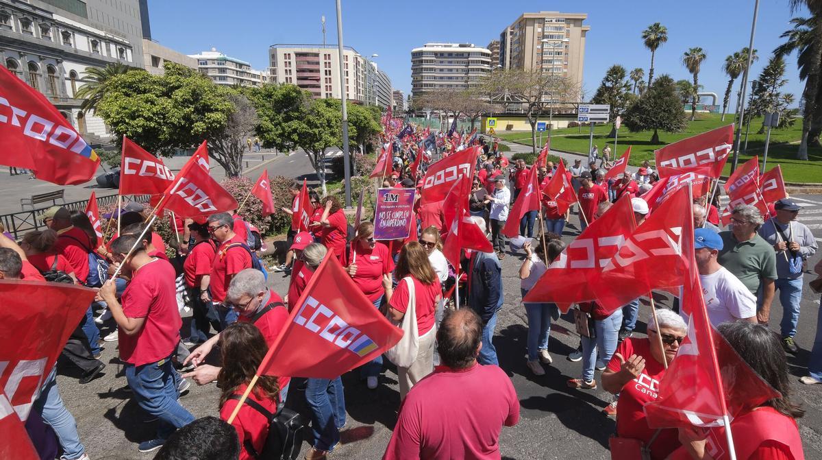 Manifestación por el Día de los Trabajadores en Las Palmas de Gran Canaria