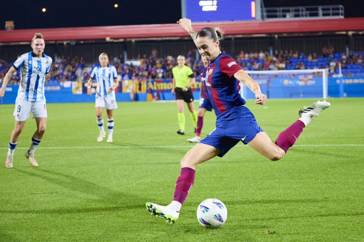 El partido de Liga F del 8 de octubre de 2023 entre el FC Barcelona y la Real Sociedad. Resultado FC Barcelona 3 - 0 Real Sociedad El partido de Liga F del 8 de octubre de 2023 entre el FC Barcelona y la Real Sociedad. Resultado FC Barcelona 3 - 0 Real Sociedad