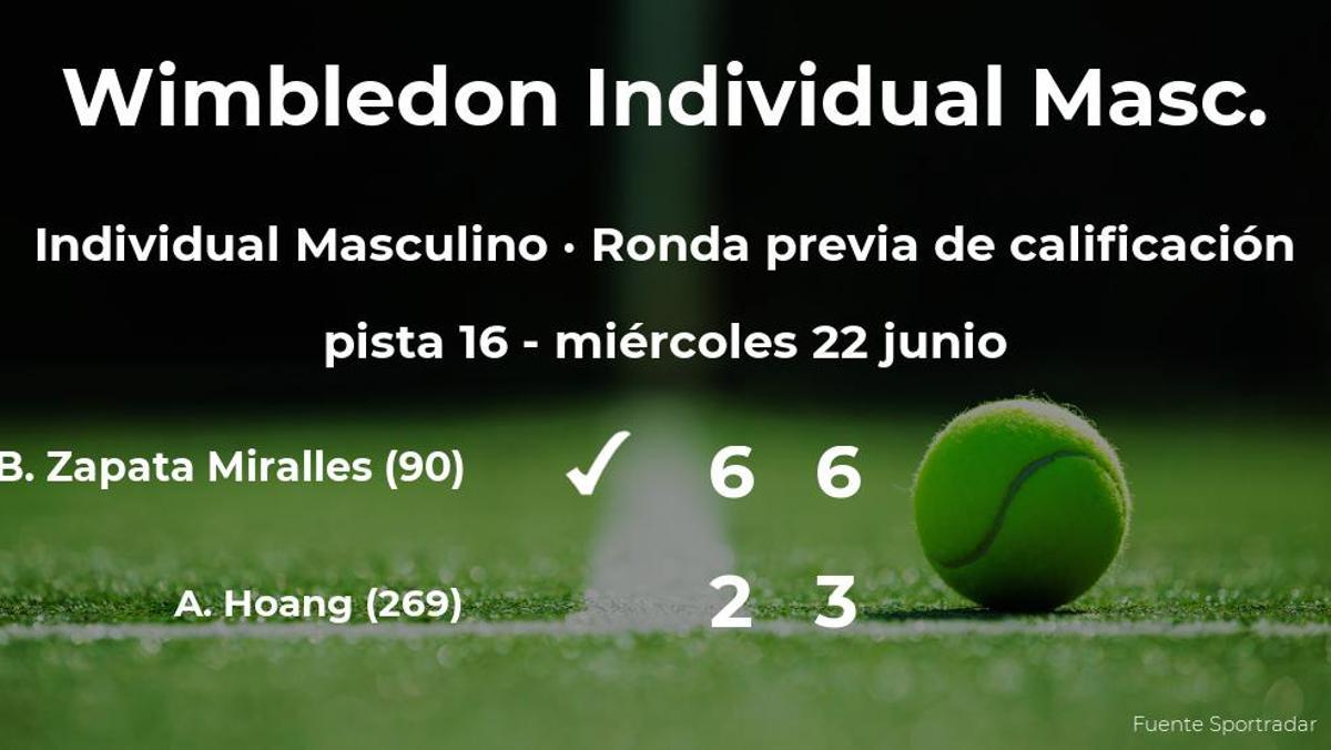 El tenista Bernabé Zapata Miralles pasa de ronda de Wimbledon