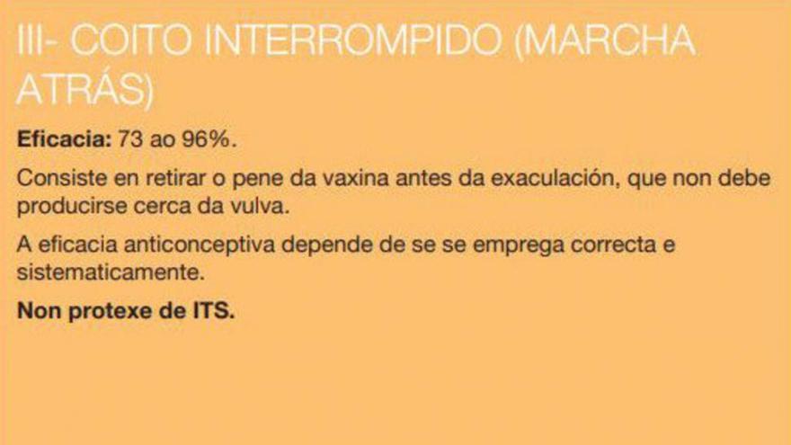 La Sanidad gallega recomienda la &quot;marcha atrás&quot; para evitar embarazos