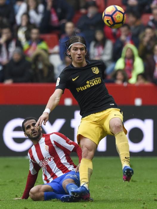 El partido entre el Sporting y el Atlético de Madrid, en imágenes