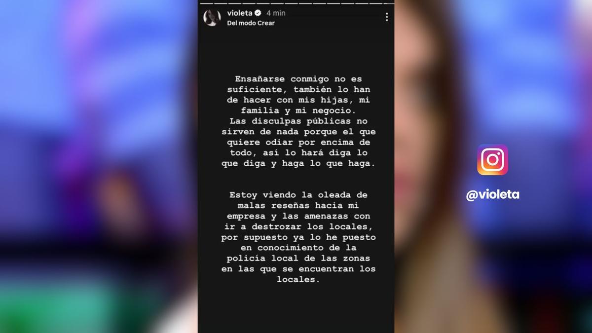 El comunicado de Violeta Mangriñán