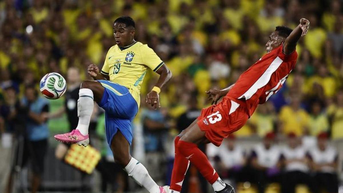 Endrick jugó la segunda mitad ante Panamá