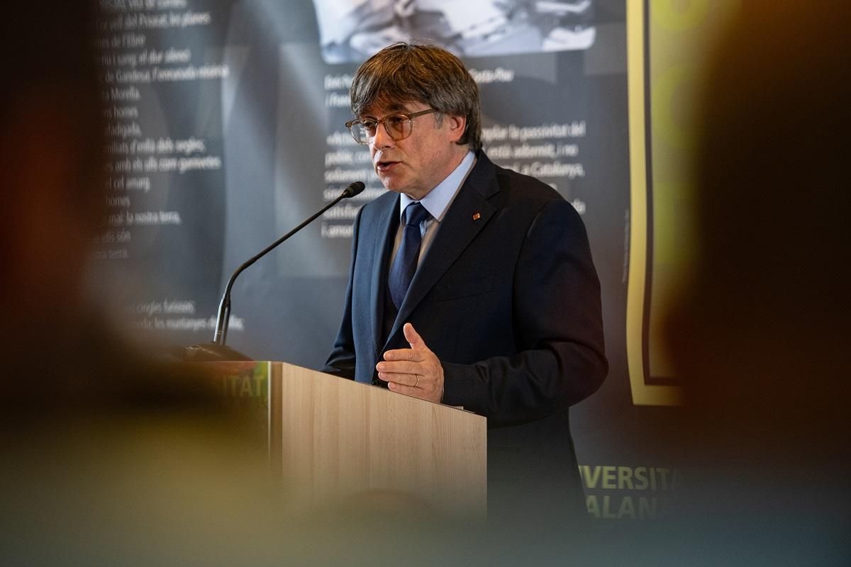 El líder de Junts, Carles Puigdemont, el martes en Prada de Conflent El líder de Junts, Carles Puigdemont, el martes en Prada de Conflent