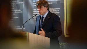 El líder de Junts, Carles Puigdemont, el martes en Prada de Conflent