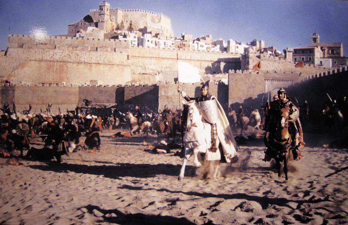 Charlton Heston durante el rodaje de 'El Cid' en Peñíscola.