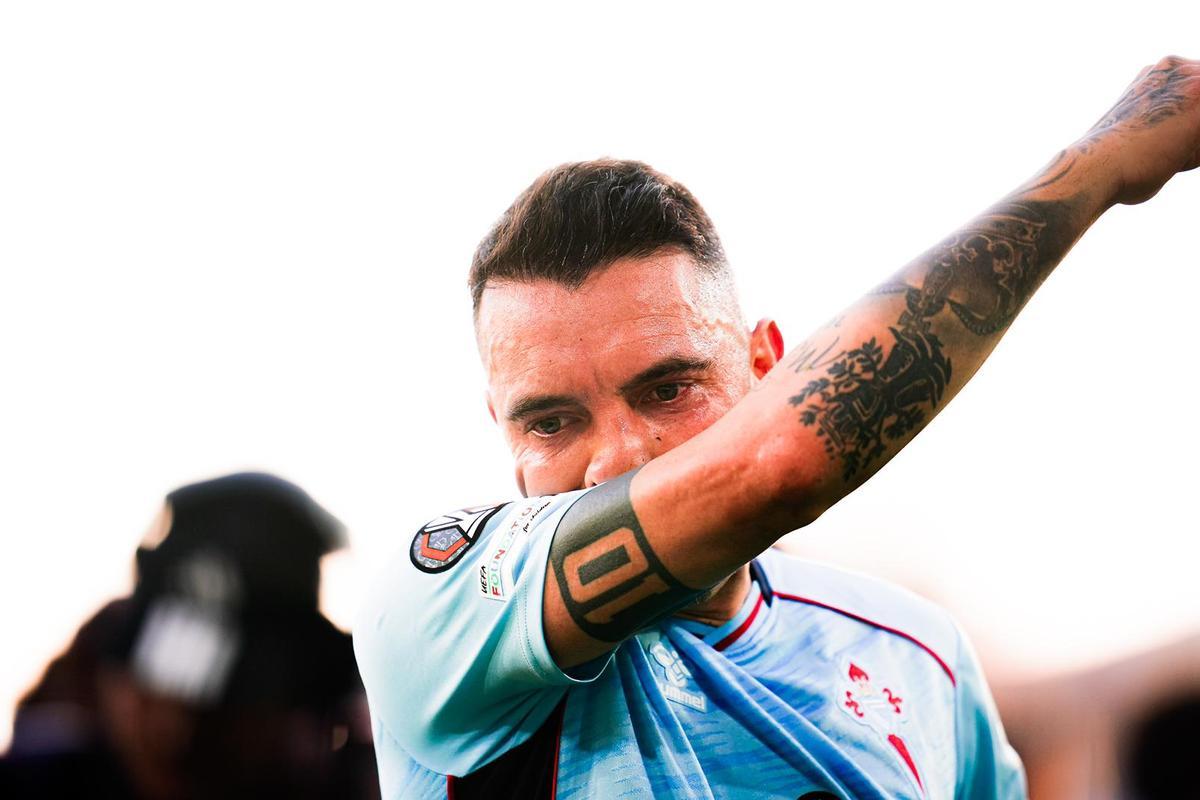 Iago Aspas, al término del partido contra el Friburgo