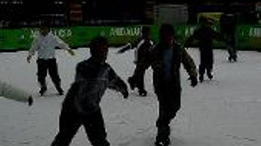 La Junta instala una pista para practicar patinaje sobre hielo