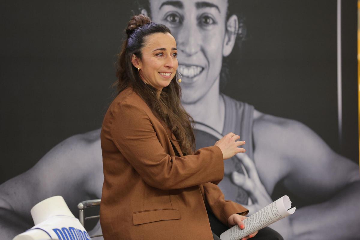 Silvia Domínguez, durante su acto de despedida en Salamanca.