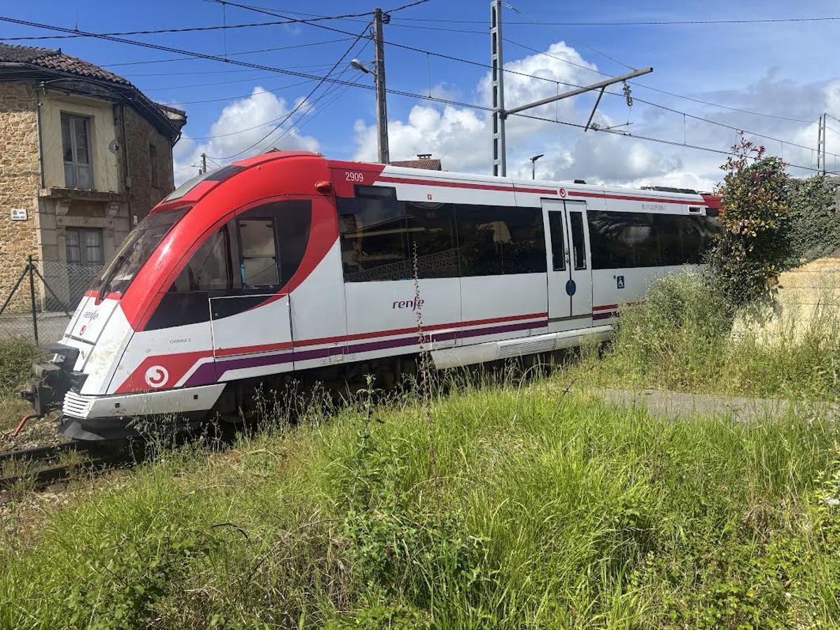 Un tren de la antigua Feve en La Carrera.