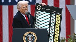 Donald Trump, durante el anuncio de los nuevos aranceles