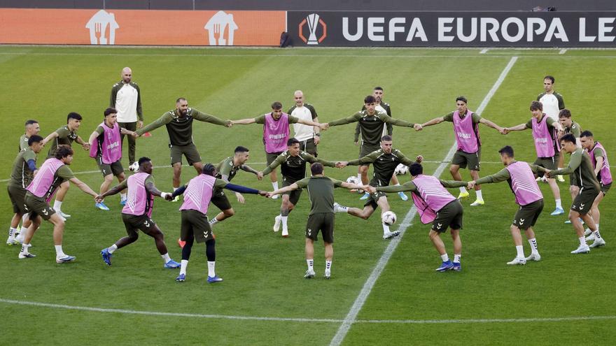 Entrenamiento del Celta previo al partido contra el Friburgo
