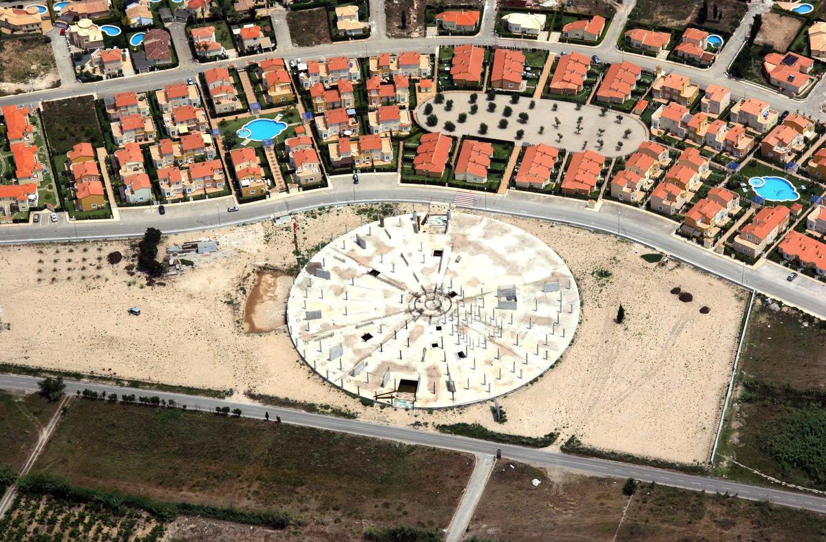 Vista aérea de la parcela del centro ecuménico.