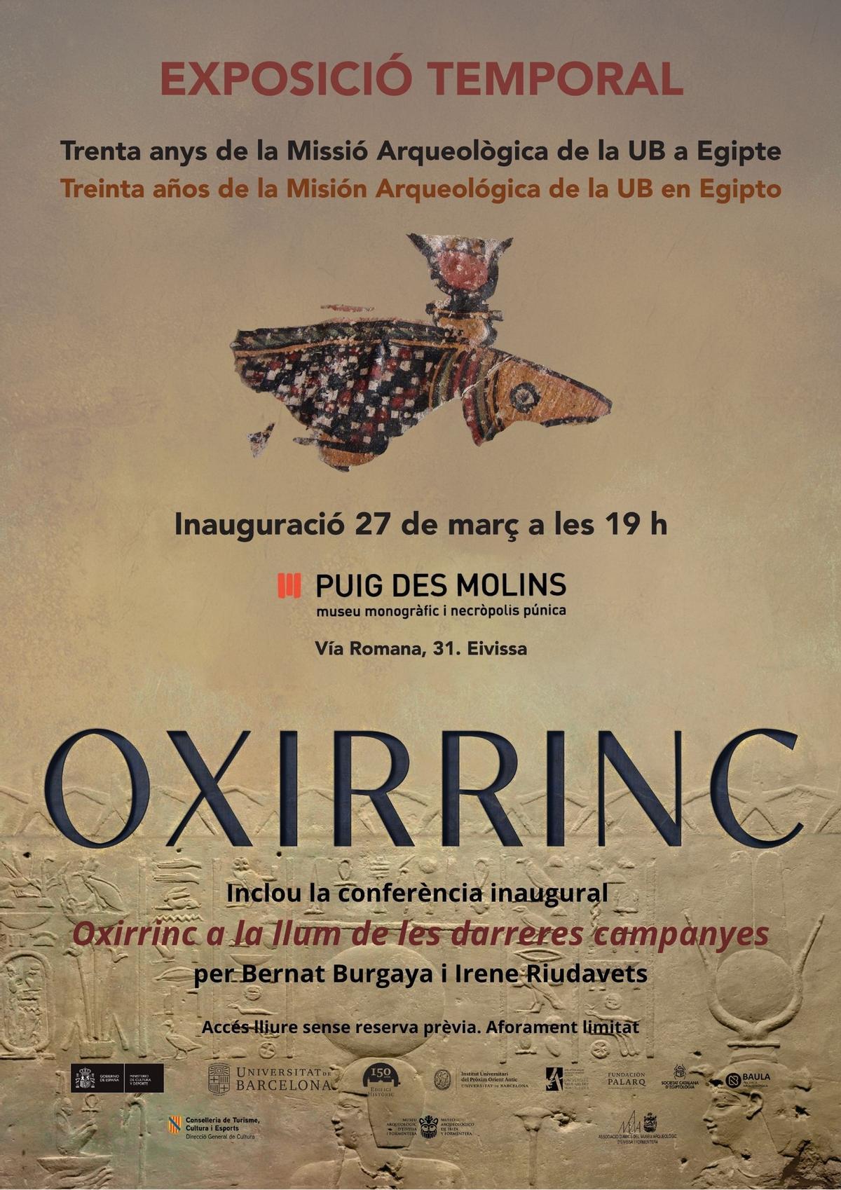 El Museo Arqueológico de Ibiza y Formentera (MAEF) inaugura la muestra 'Oxirrinc. Treinta años de Misión Arqueológica de la UB en Egipto'.