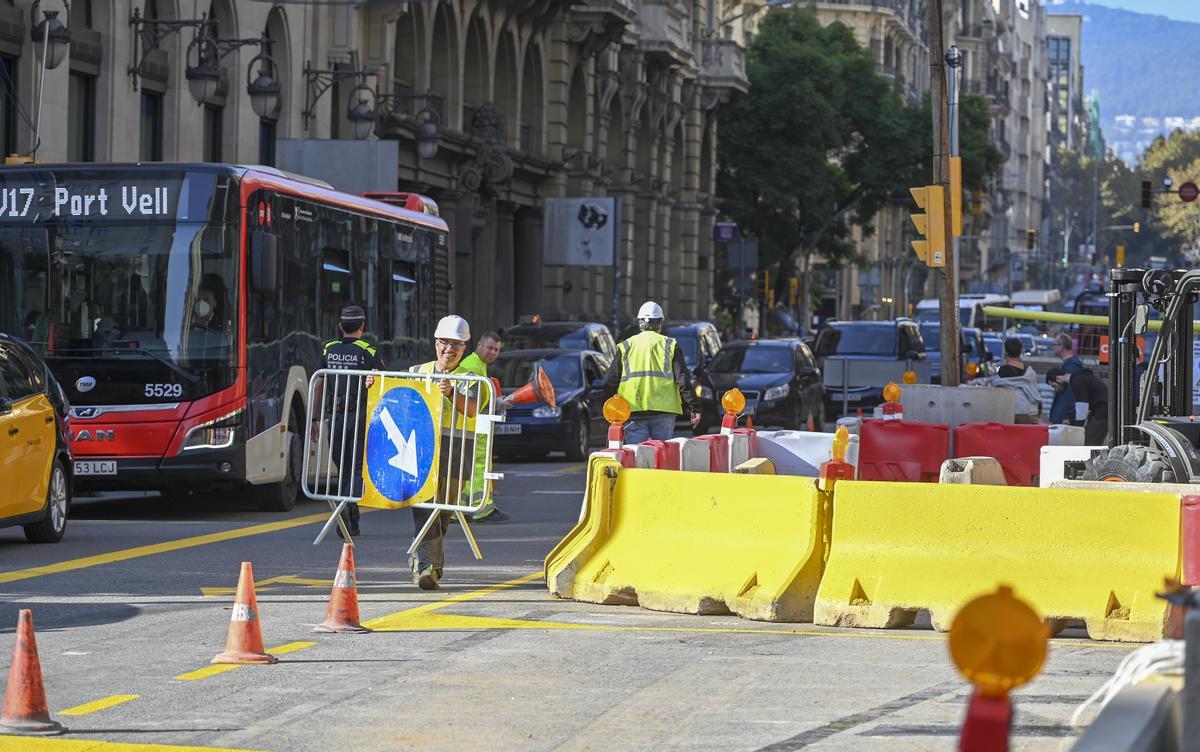 La Vía Layetana de Barcelona en obras