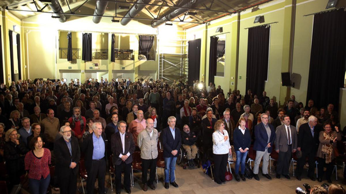 Los asistentes a la presentación del Moviment d'Esquerres, durante el acto.