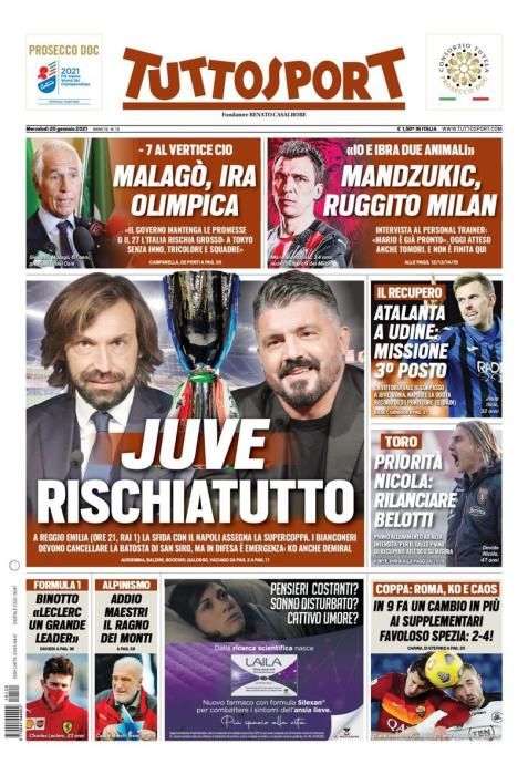 Portada TUTTOSPORT miércoles 20 enero 2021