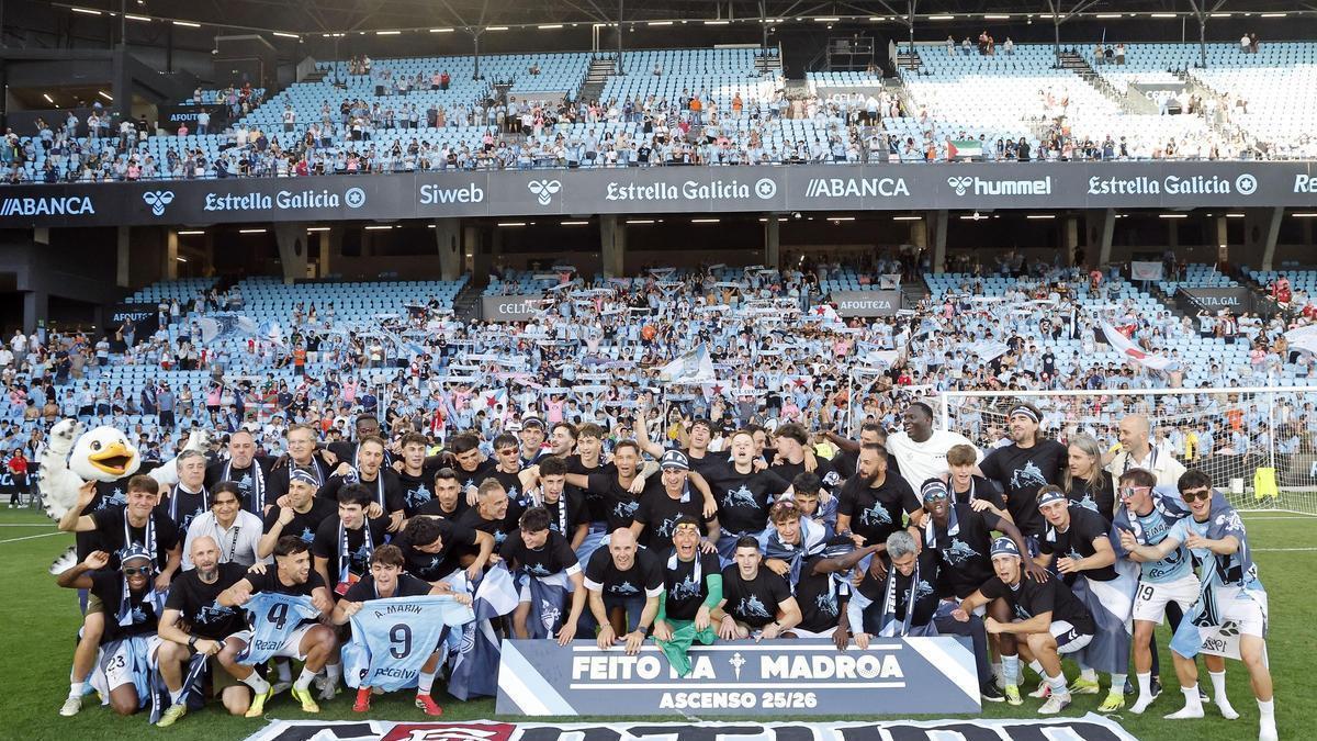 La celebración del ascenso del Celta Fortuna a Segunda División, en imágenes