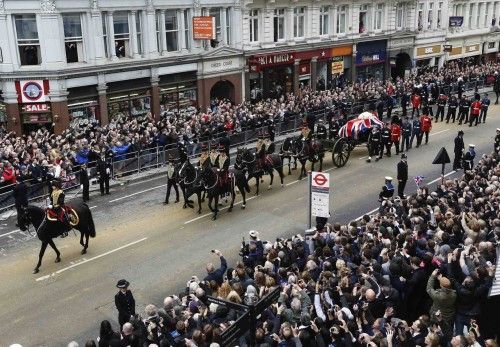 La procesión funeraria en honor de Margaret Thatcher en Londres