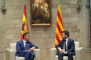 Pedro Sánchez y Pere Aragonès se reúnen en el Palau de la Generalitat