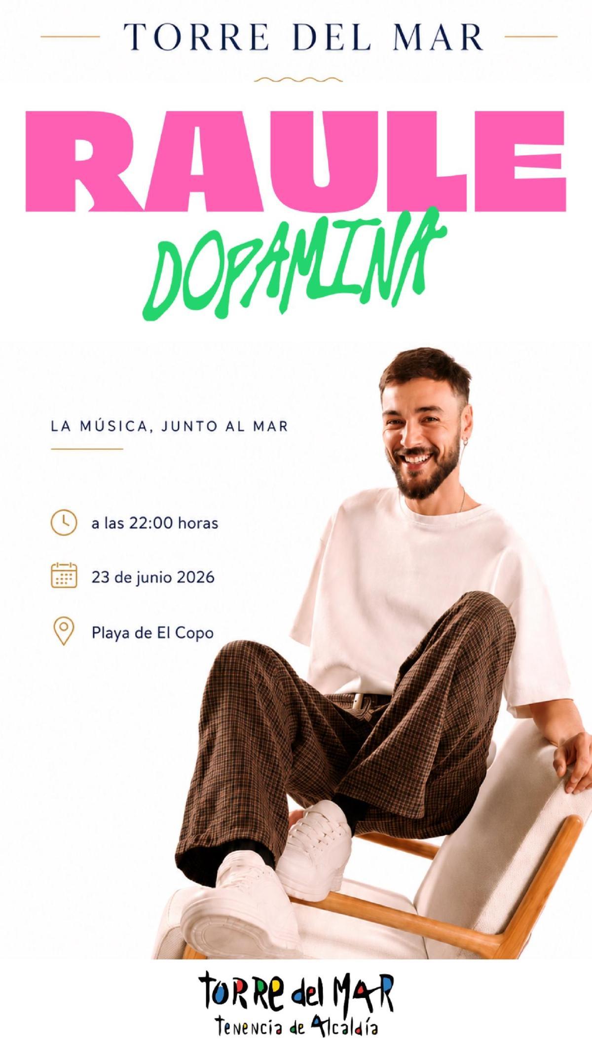Rauel será la estrella de la Noche de San Juan de Torre del Mar