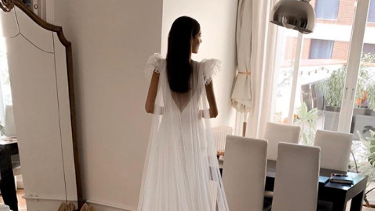 El vestido de novia de Cristina Piña con falda pantalón