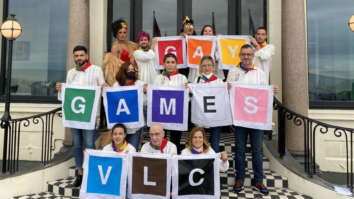 La delegación valenciana, en Brighton, defendiendo la candidatura para los Gay Games 26