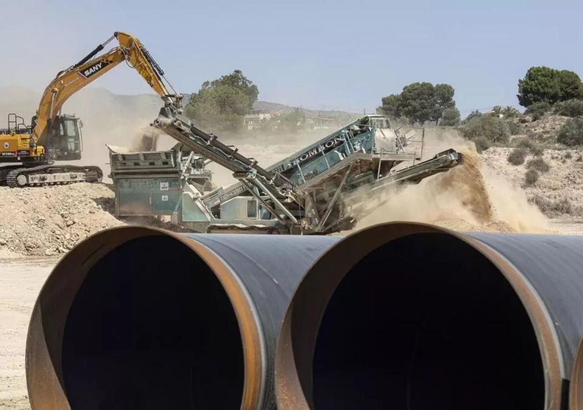 Obras del postrasvase Júcar-Vinalopó