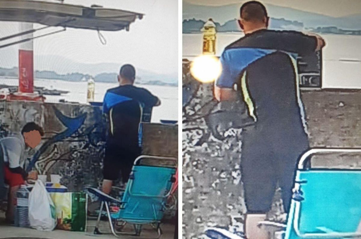 Fotos aportadas por el alcalde para mostrar a autocaravanistas cocinando en el puerto. | // FDV