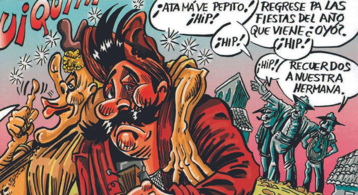 Otra viñeta de la historia ‘El recado’ que narra el día en que Pepe Monagas fue a comunicar una muerte a Valsequillo. | | A. C.