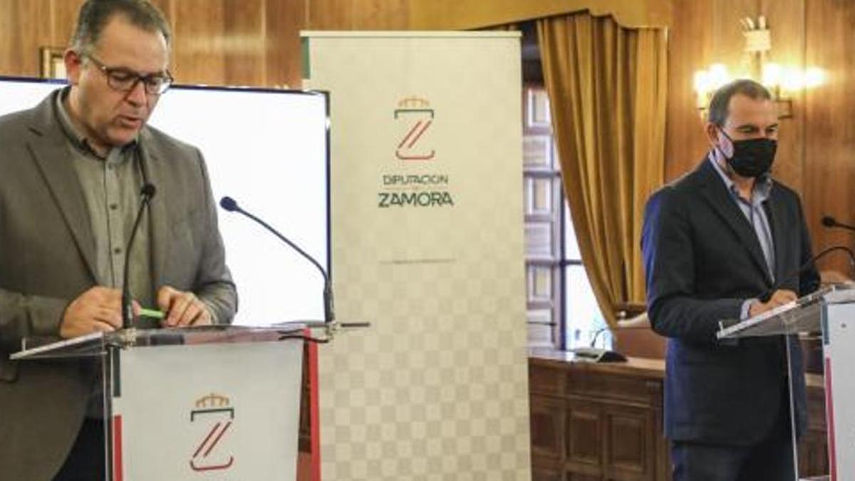 Prada y Requejo, juntos en una comparecencia pública en la Diputación Provincial de Zamora.