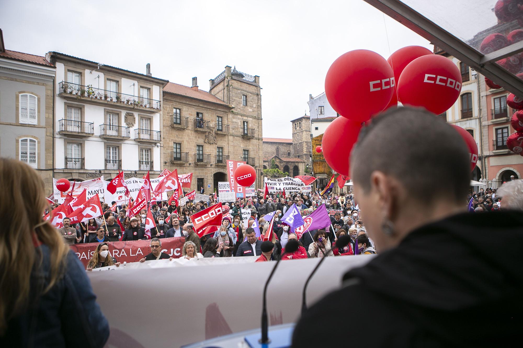 La manifestación del Primero de Mayo en Avilés