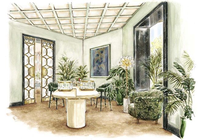 Cartier reabre su tienda en Madrid: boceto de la segunda planta