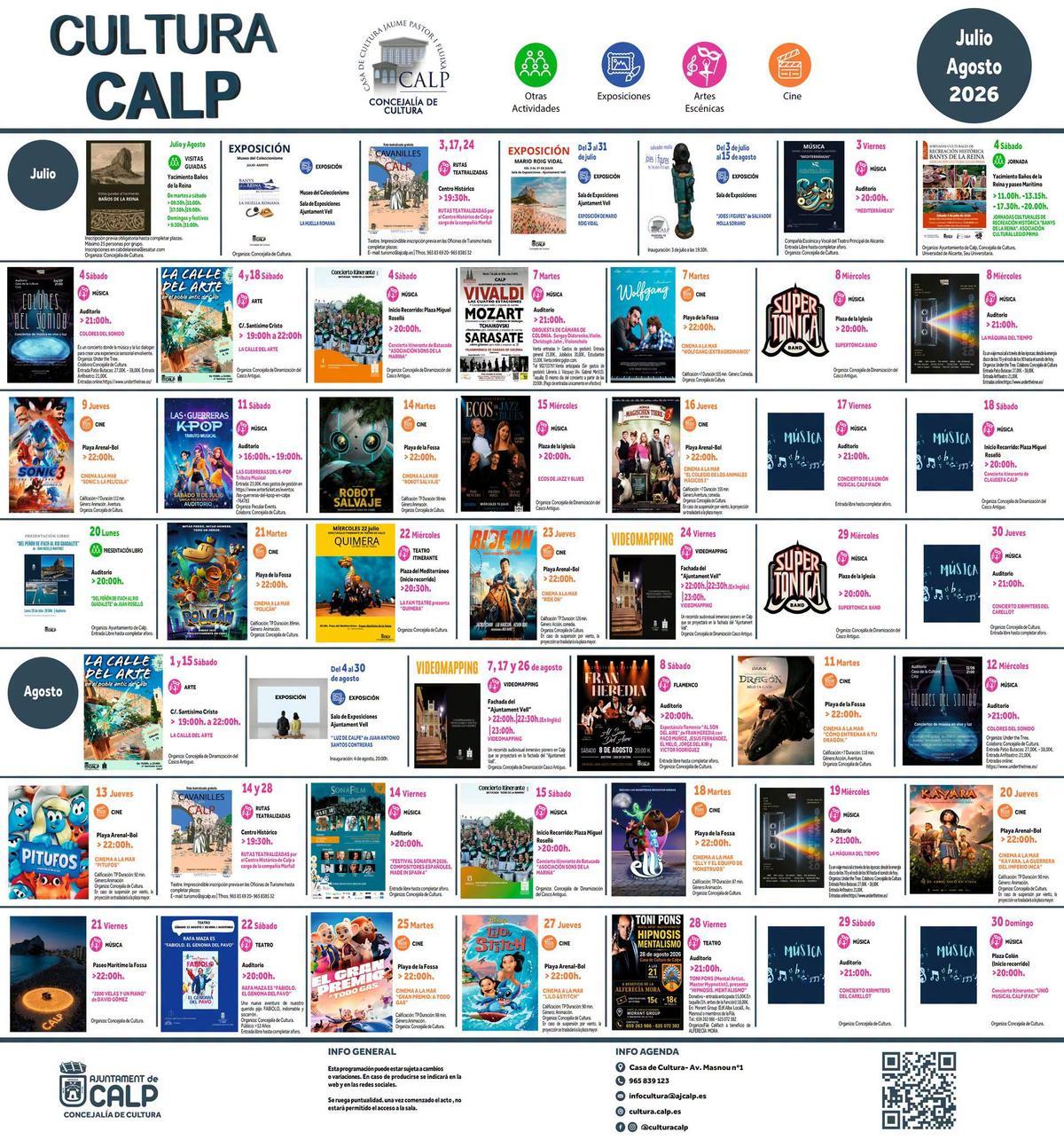 Todas las propuestas culturales de Calp