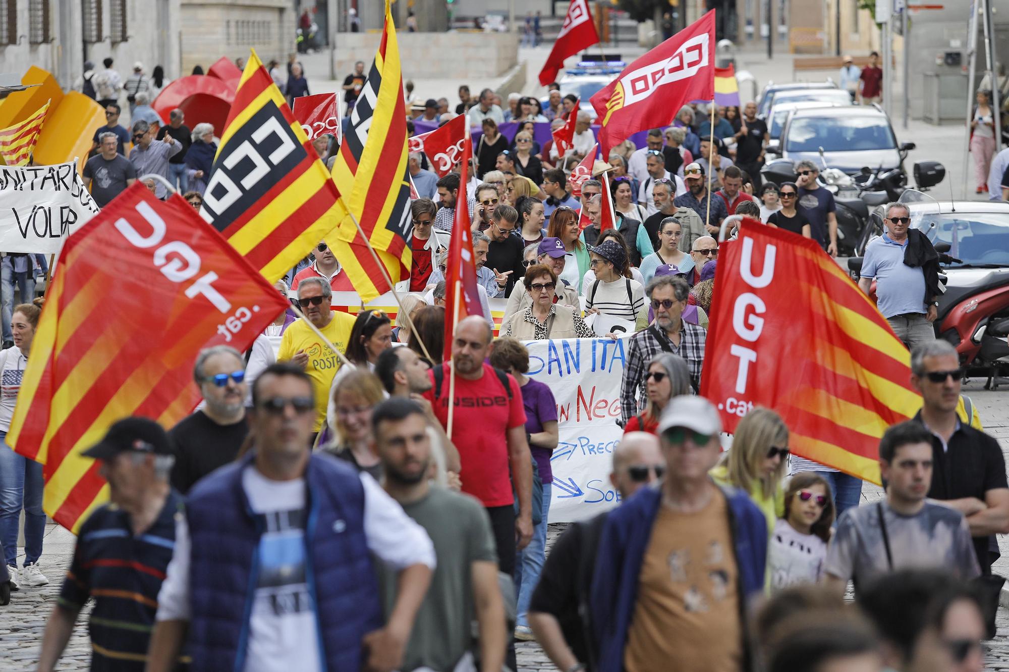 Manifestació de l'1 de maig a Girona