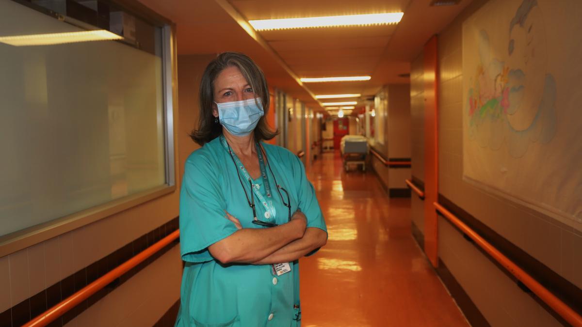 Pilar Conte, esta semana, en el área de paritorios del hospital Miguel Servet.