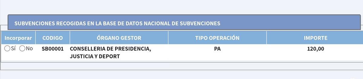 Aviso de Hacienda en el borrador de un contribuyente sobre la ayuda del Bono Deporte de la Xunta 2024.